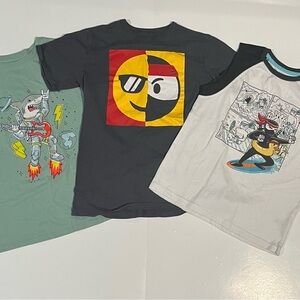 Three Sleeve Tees with Playful Graphics